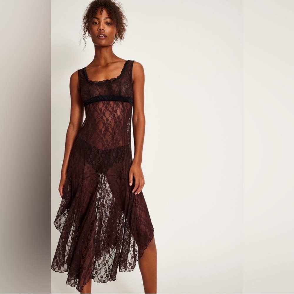 Free people just looking midi slip dress